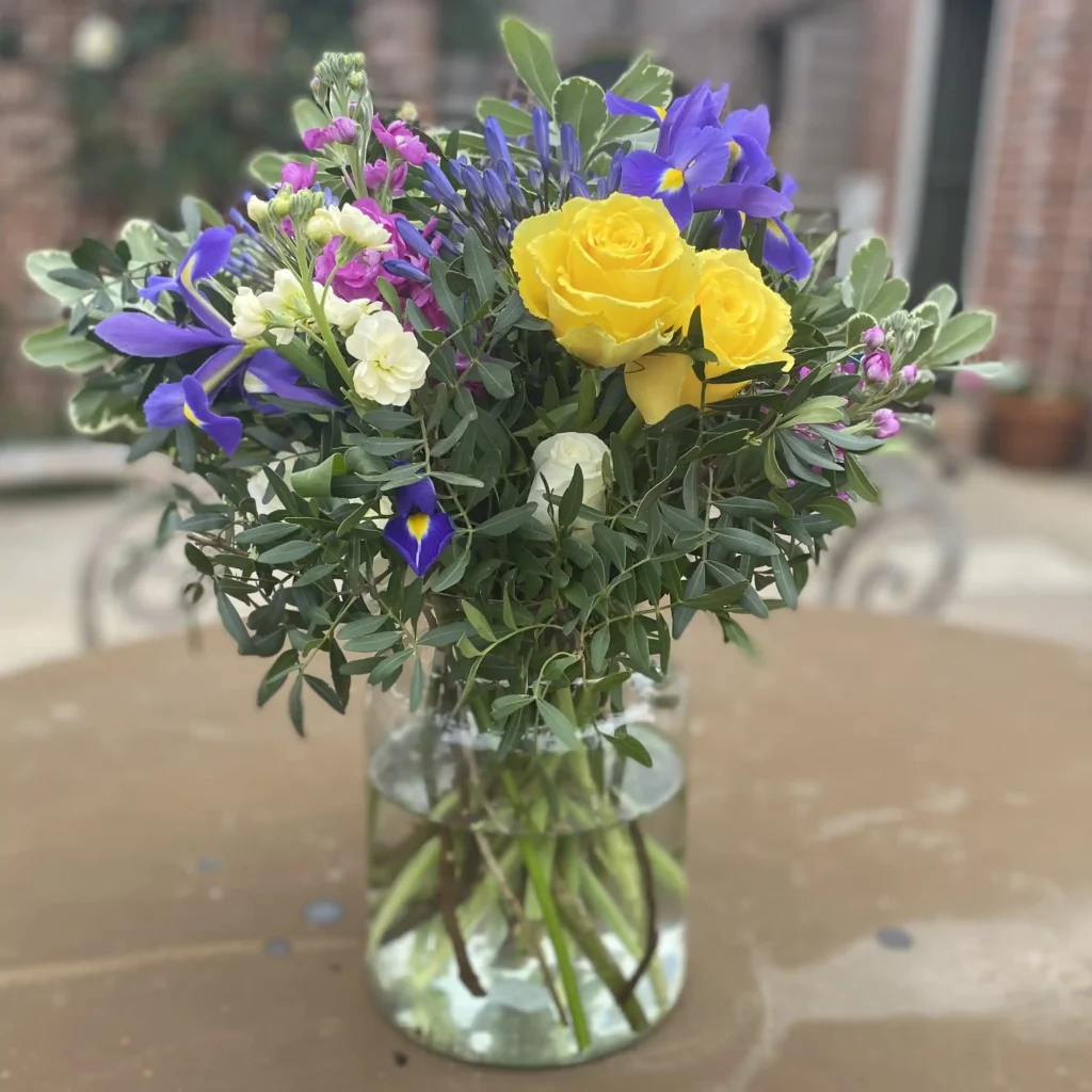 Floral Bouquet with roses & irises