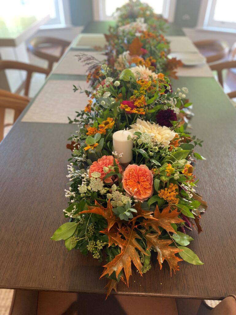 Autumnal table centre piece